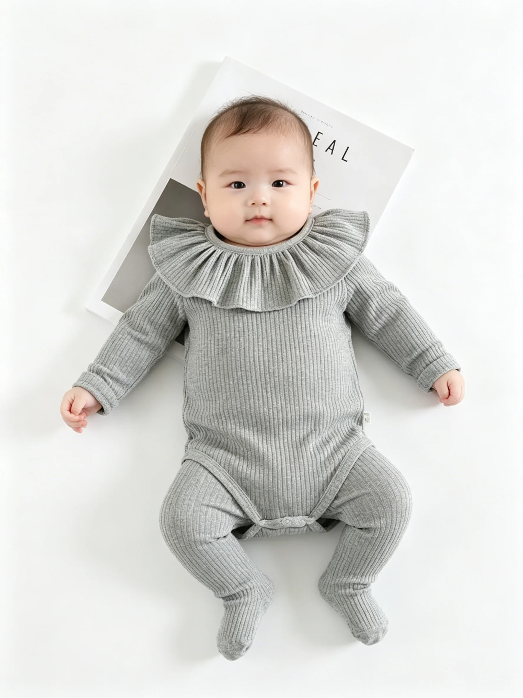 

Baby Girls Ruffles Clothes Outfits Cotton Infant Gils Jumpsuit Clothing Newborn Girls Long Sleeve Romper