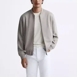 Autumn and Winter Men's Clothing Imitation Suede Bomber Jacket Men