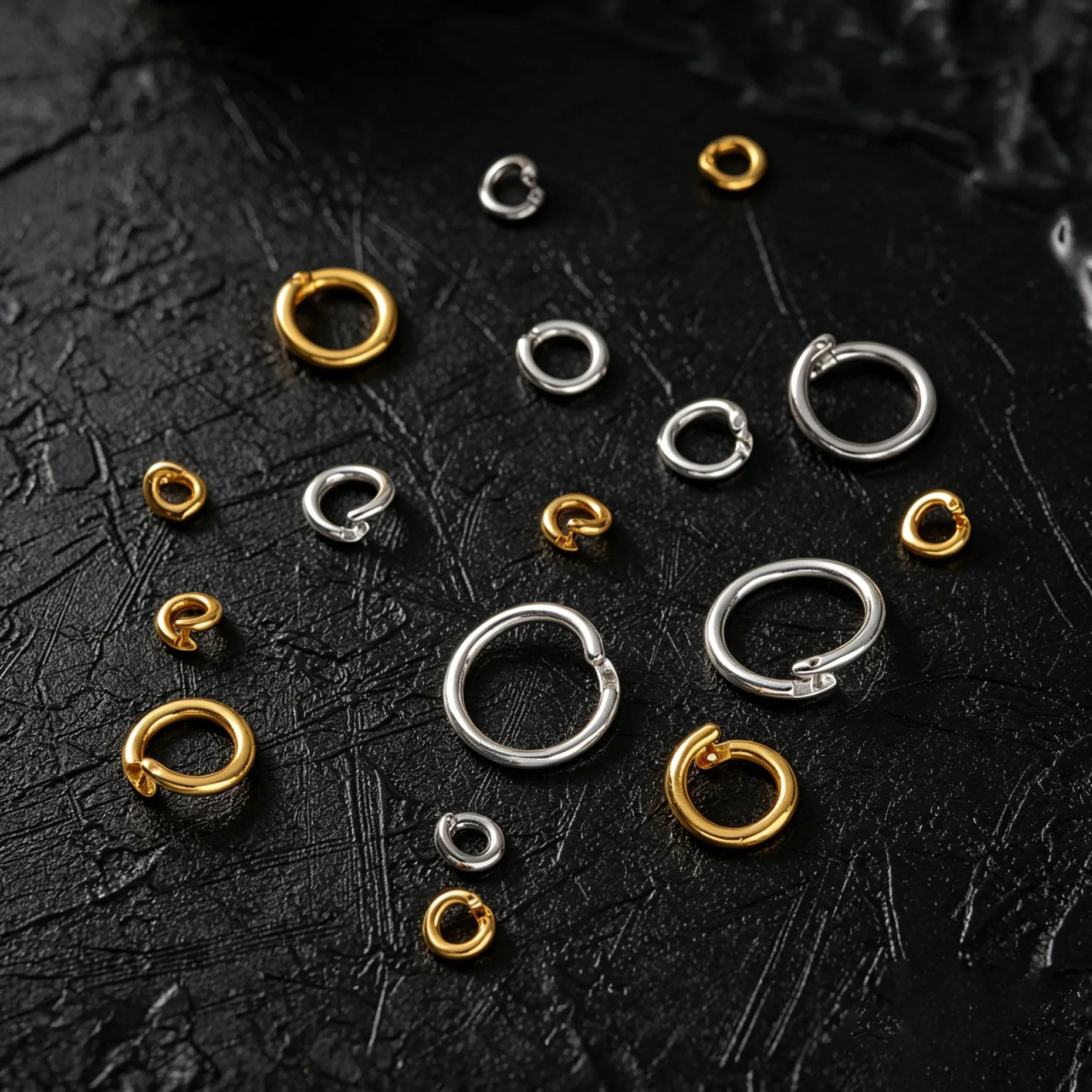 10 Stück 20 Stück 18K vergoldete Messing-Spaltringe, offene Biegeringe, Verbinder für Halsketten, Armbänder, Schmuckherstellung, Zubehör, Komponenten – Detail 3
