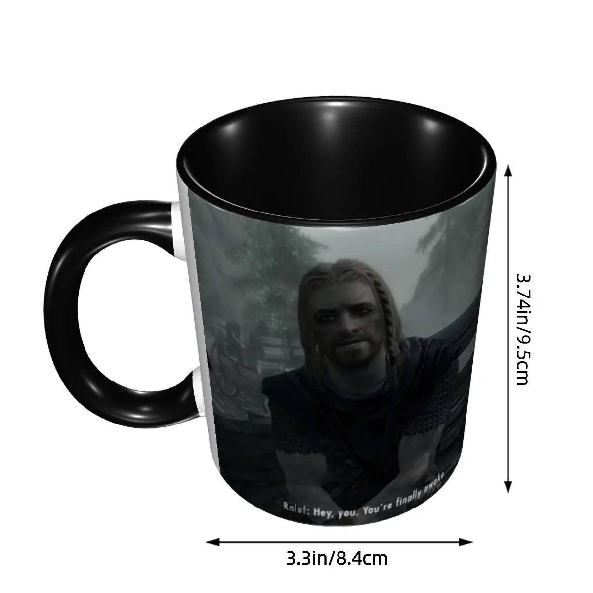 Hey You Youre Finally Awake Coffee Mugs DIY Customized Skyrim Ceramic Mug Cup Creative Gift