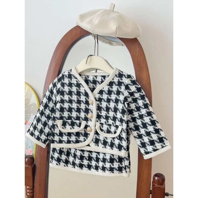 

Girls' Suit Skirt Autumn New Western Style Children's Fashionable Short Skirt Internet Celebrity Baby Girl Two-Piece Suit