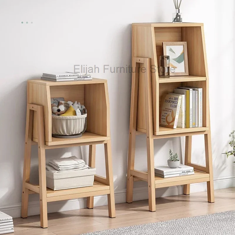 Nordic Simple Bookshelf Book Corner Wooden Picture Book Storage Rack Standing Small Creative Estanteria Home Furniture WKBS