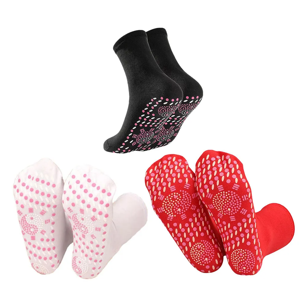 

3Pairs Self Heating Warm Socks Breathable Mid-Calf Winter Socks for Cold Weather Leg Pain Relief Nervous System Support Outdoor