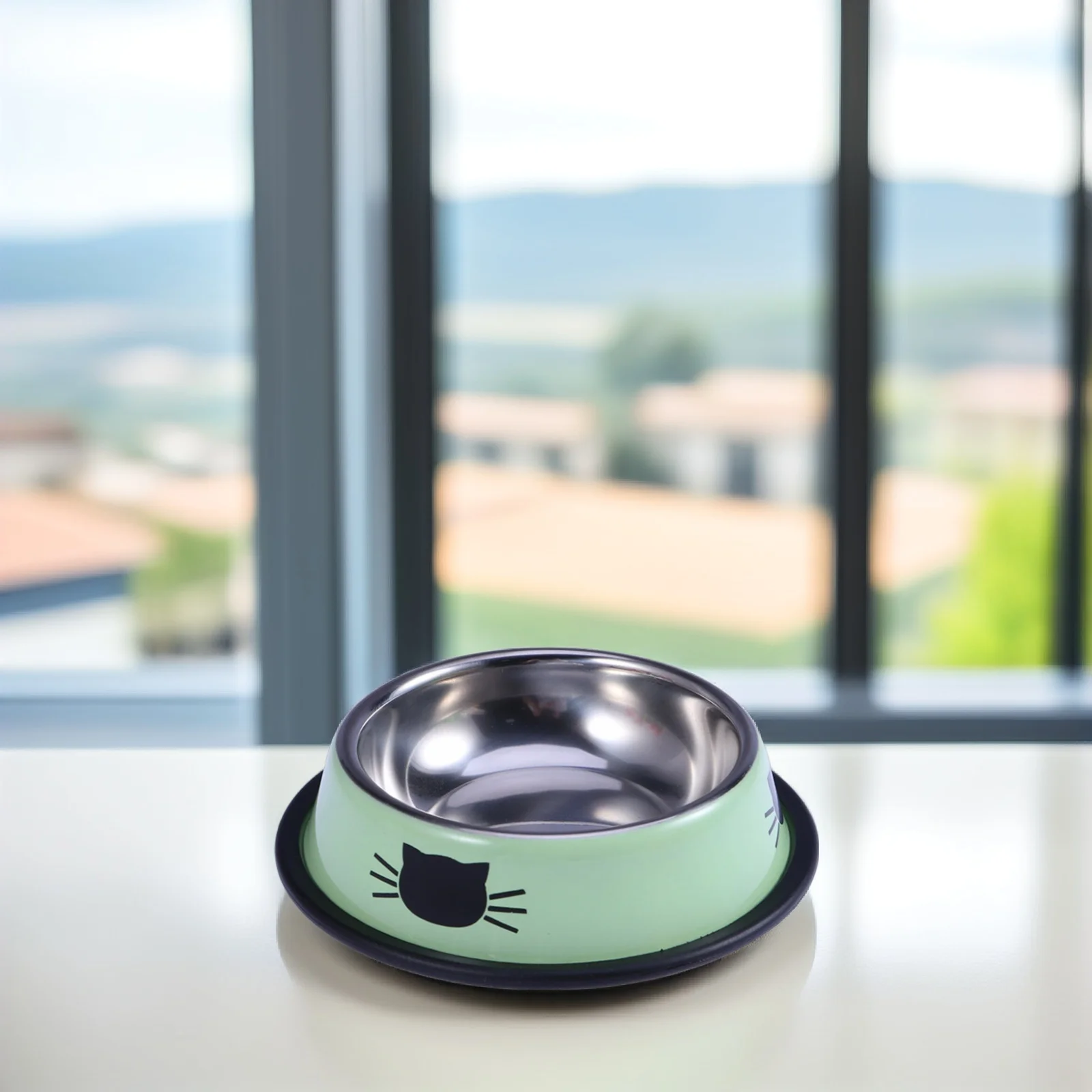

2pc Stainless Steel Cat Bowl Non-Skid Rustproof Pet Food Bowl for Cats Dogs Durable Quiet Floor Protection Pet Supplies