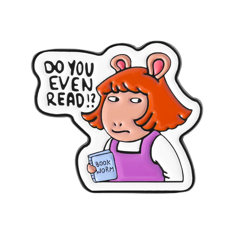 

Do You Even Read Book Worm Brooch Enamel Pins Cartoom Anime Girl Love Reading Metal Brooches Backpack Lapel Badge Jewelry Gifts