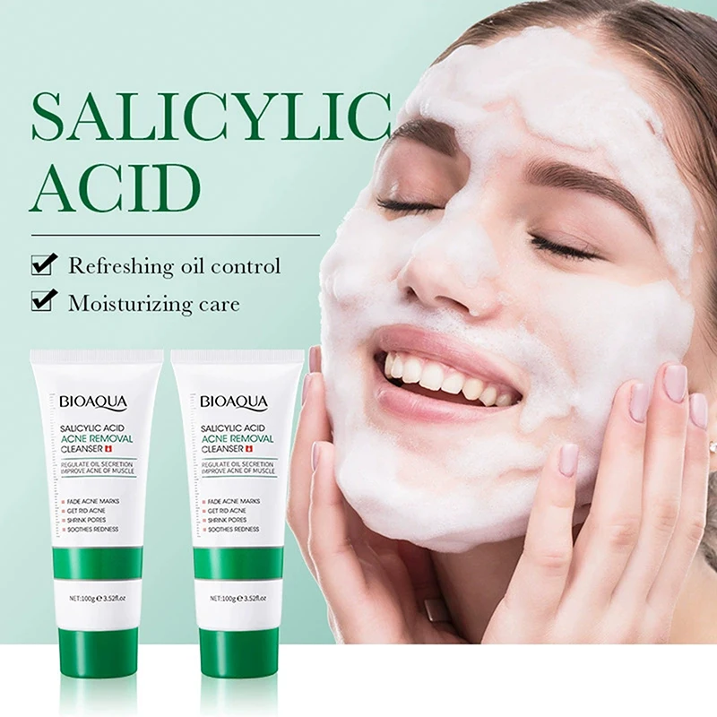 BIOAQUA Salicylic Acid Facial Cleanser  Moisturizing Oil Control Skincare Face Wash Foam Face Cleanser Skin Care view 2