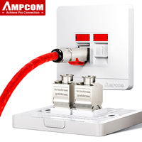 AMPCOM (UL Listed) Wall Faceplate with CAT7 10Gbps STP Keystone Jack, RJ45 Self-Locking Zinc Alloy Module With 86mm Wall Plate