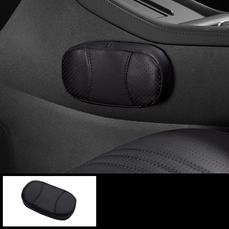 Car Leather Knee Pad Generic Damage-free Installation Auto Pillow Long Distance Driving Leg Pad Hand Holder Support Accessories