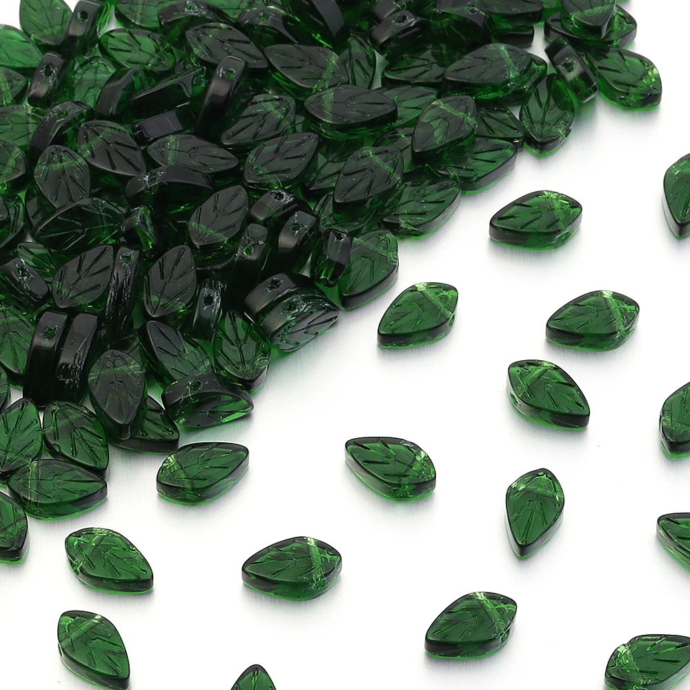 30pcs Leaf Crystal Glass Beads Leaves Loose Spacer Beads Charms Pendants Czech Glass For Jewelry Making DIY Pendant Bracelet - view 4