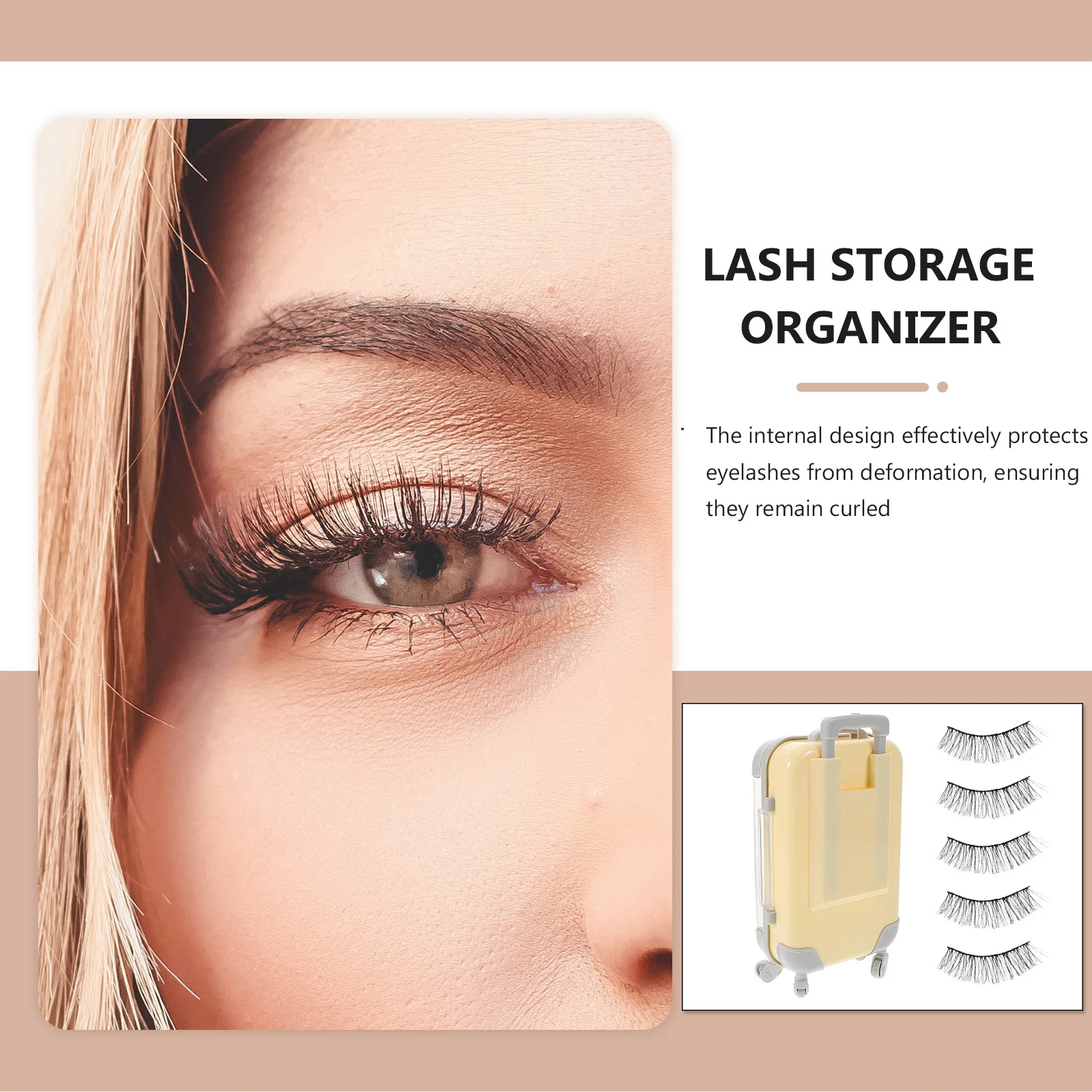 ミニスーツケースまつげ収納ボックス小型旅行用メイクオーガナイザーまつげケースまつげ収納ホルダーつけまつげボックス