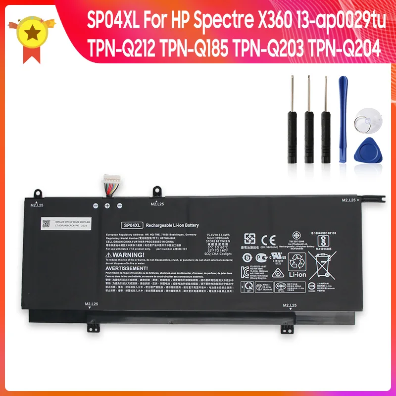 

Replacement Battery SP04XL For HP Spectre X360 13-ap0029tu TPN-Q212 TPN-Q185 Q203 Q204 High Quality Batteries With Tool