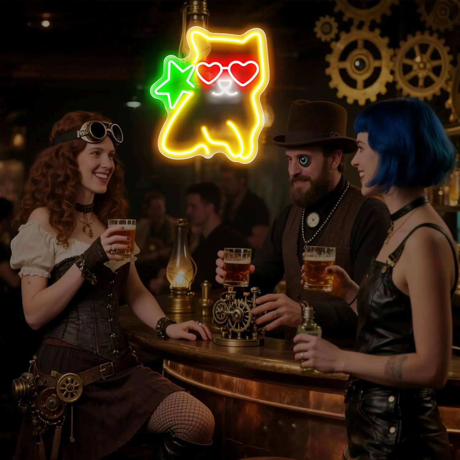 キュートな猫のネオンサインライト、LEDネオンライト、調光可能、寝室、自宅、バー、パーティー、男の子の部屋、パーティーウォールデコレーション、誕生日プレゼント、子供、女の子へのギフトに