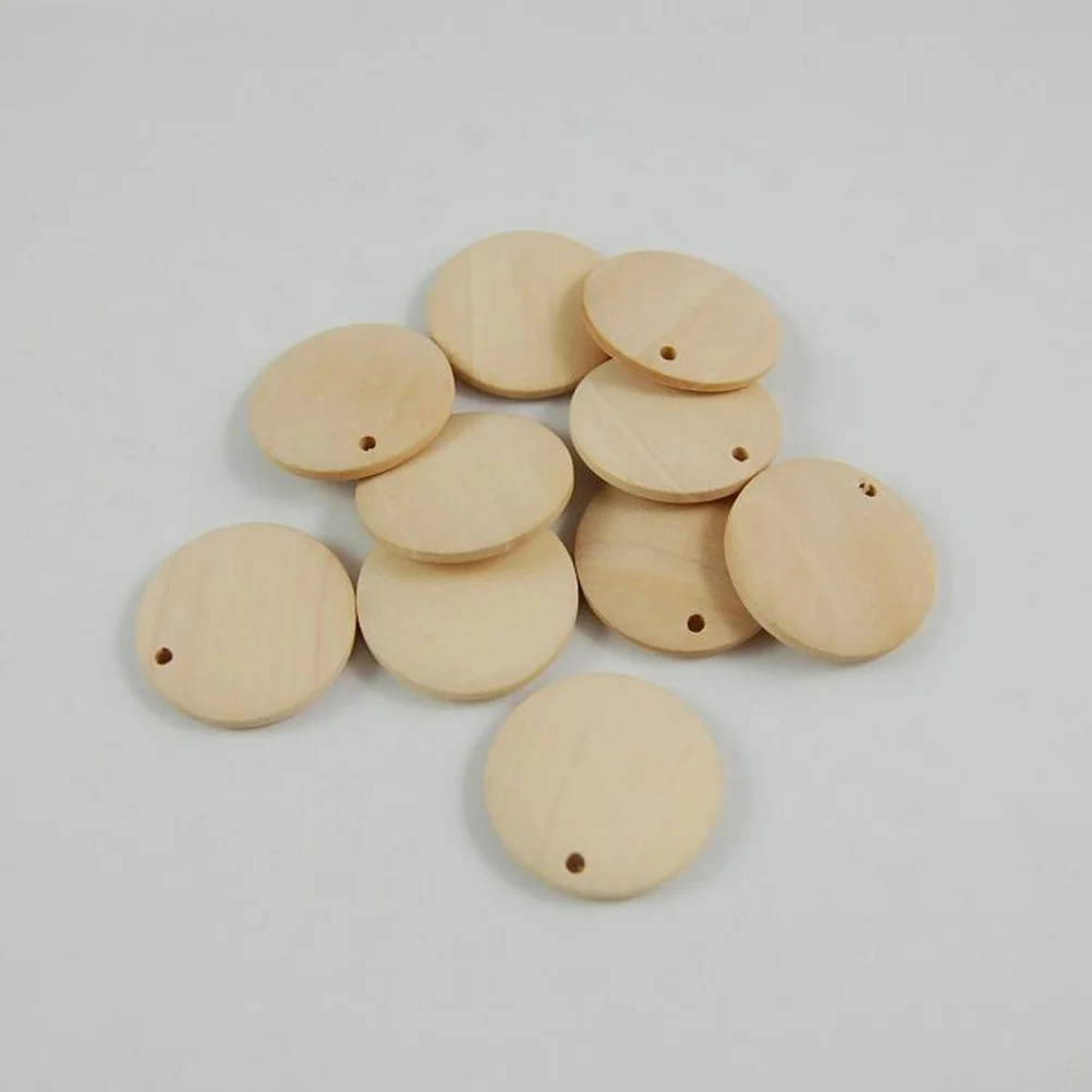 

50Pcs 35Mm Wooden Slice Pendants Natural Wood DIY Charm for Jewelry Craft Scrapbooking Keychain Dangle Earring Accessories