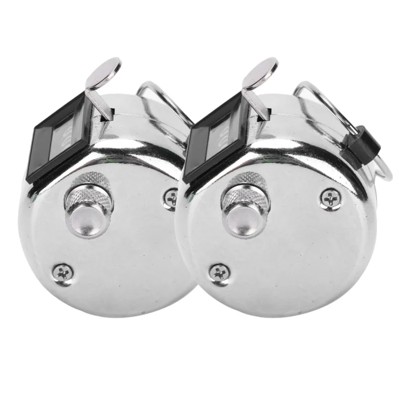 2Pcs Hand Tally Manual Knob Counter Stainless Steel 0-9999 For Workshop Inventory