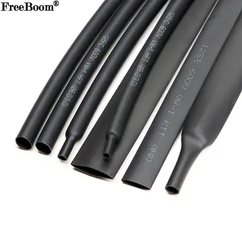 Bilashmart 1~10m Heat Shrink Heatshrink Tube 2:1 Black Diameter 0.6mm ~ 80mm Tubing Sleeving DIY Wrap Wire Repair Cable Protecctor