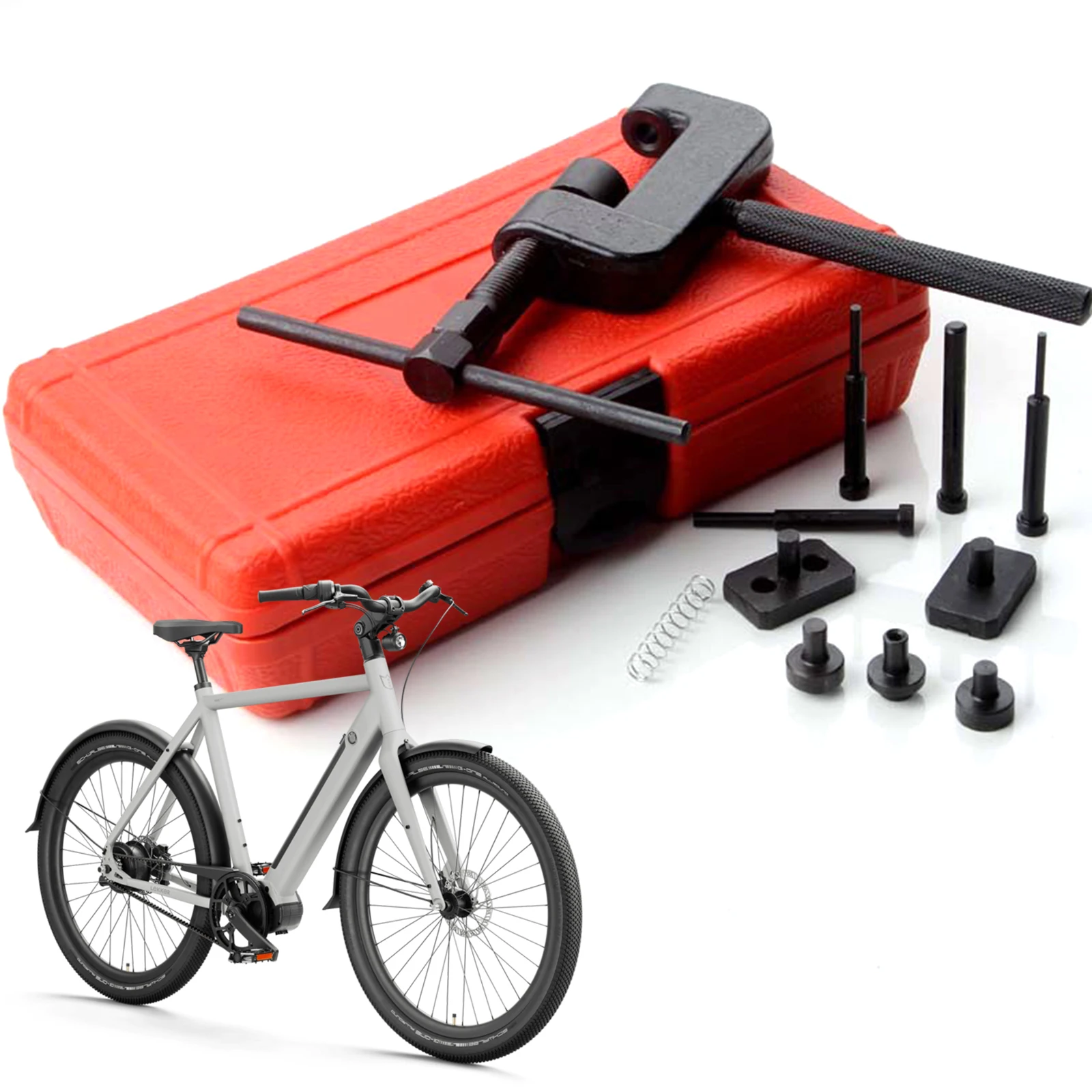 

Набор для разборки и сборки мотоциклетных цепей, 13 предметов: инструмент для разъединения и заклепывания цепей, подходит для цепей Cam и 35-630.