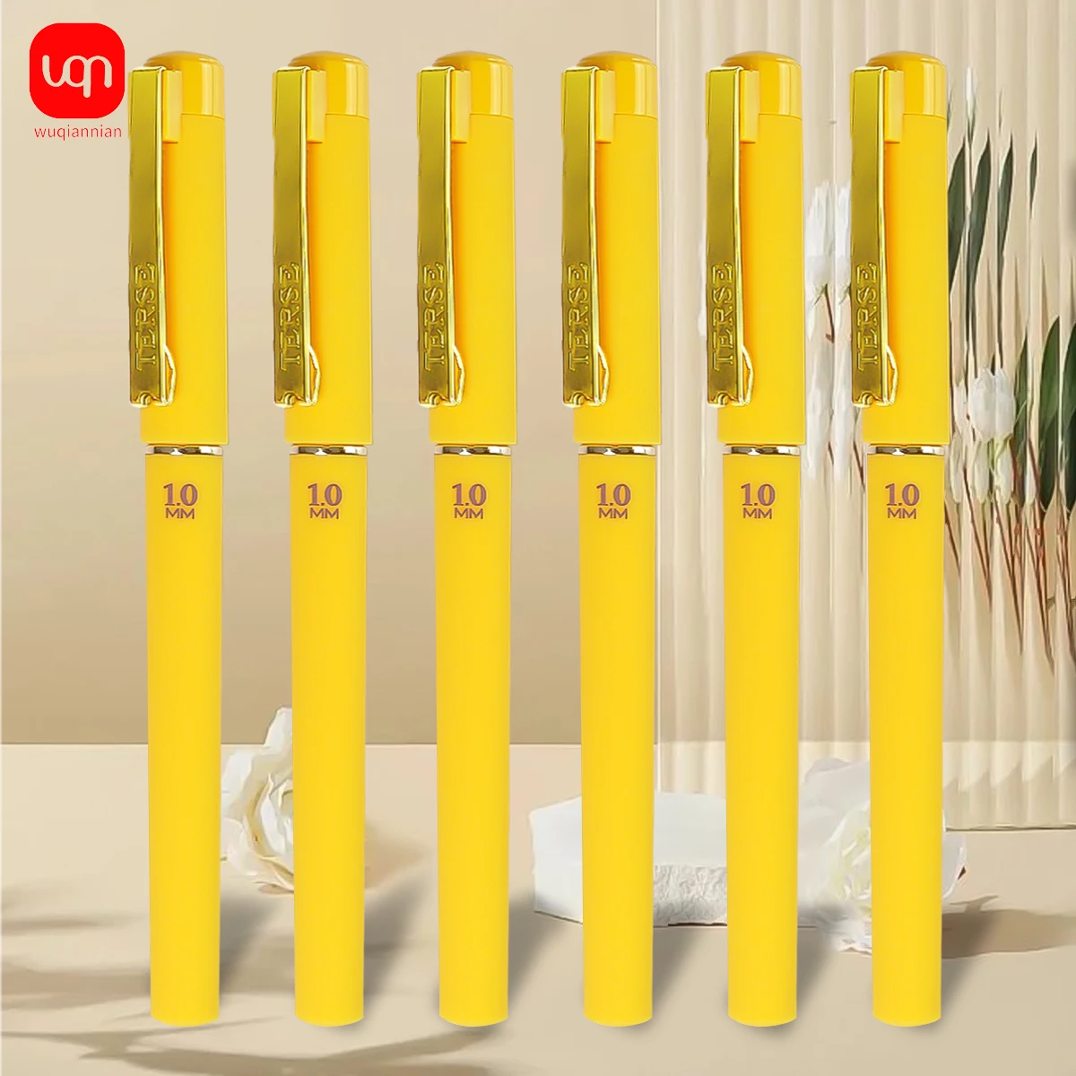 

WQN-4/8/12 шт., высококачественные желтые гелевые ручки, наконечник 1,0 мм, гладкие желтые чернила для письма, школьные и офисные деловые принадлежности