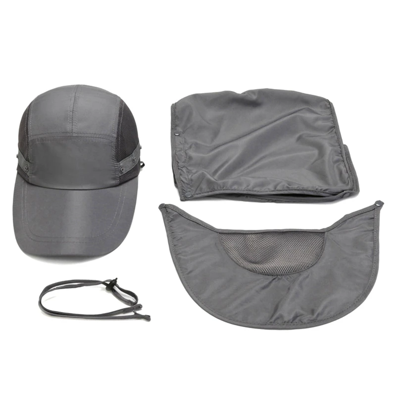 

Quality Sun Hat Men's Sun Hat Detachable Face Cover Hat Outdoor Mountaineering Fishing Hat