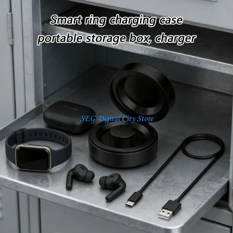 

U75B Charging Dock Holder Case for Intelligent Rings ABS Construction Travel Friendly