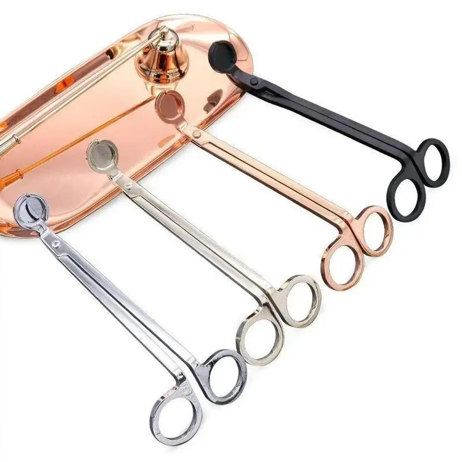 18cm Household Convenience Candle Trimmer Stainless Steel Scissors Trim Wick Cutter Round Head Candles Core Shears Accessories