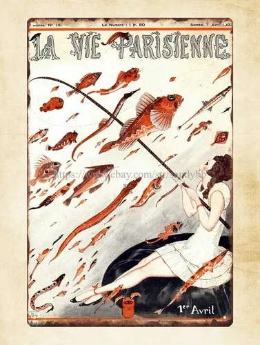 la vie parisienne 1923 magazine covers metal tin sign poster bar pub