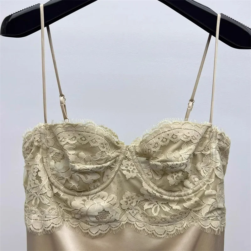 Picture 6: Women's dress New lace patchwork mini dress for spring 2026 Sexy backless suspender dress Sleeveless party dress short dresses