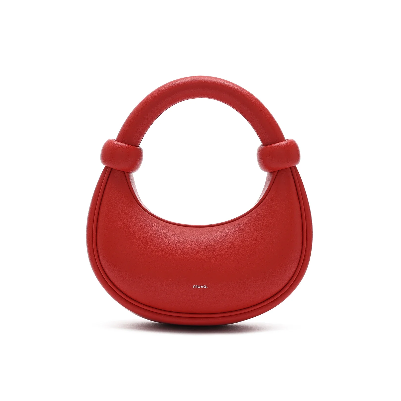 

Original design niche bead portable girl red small bag leather crescent bag crossbody new model