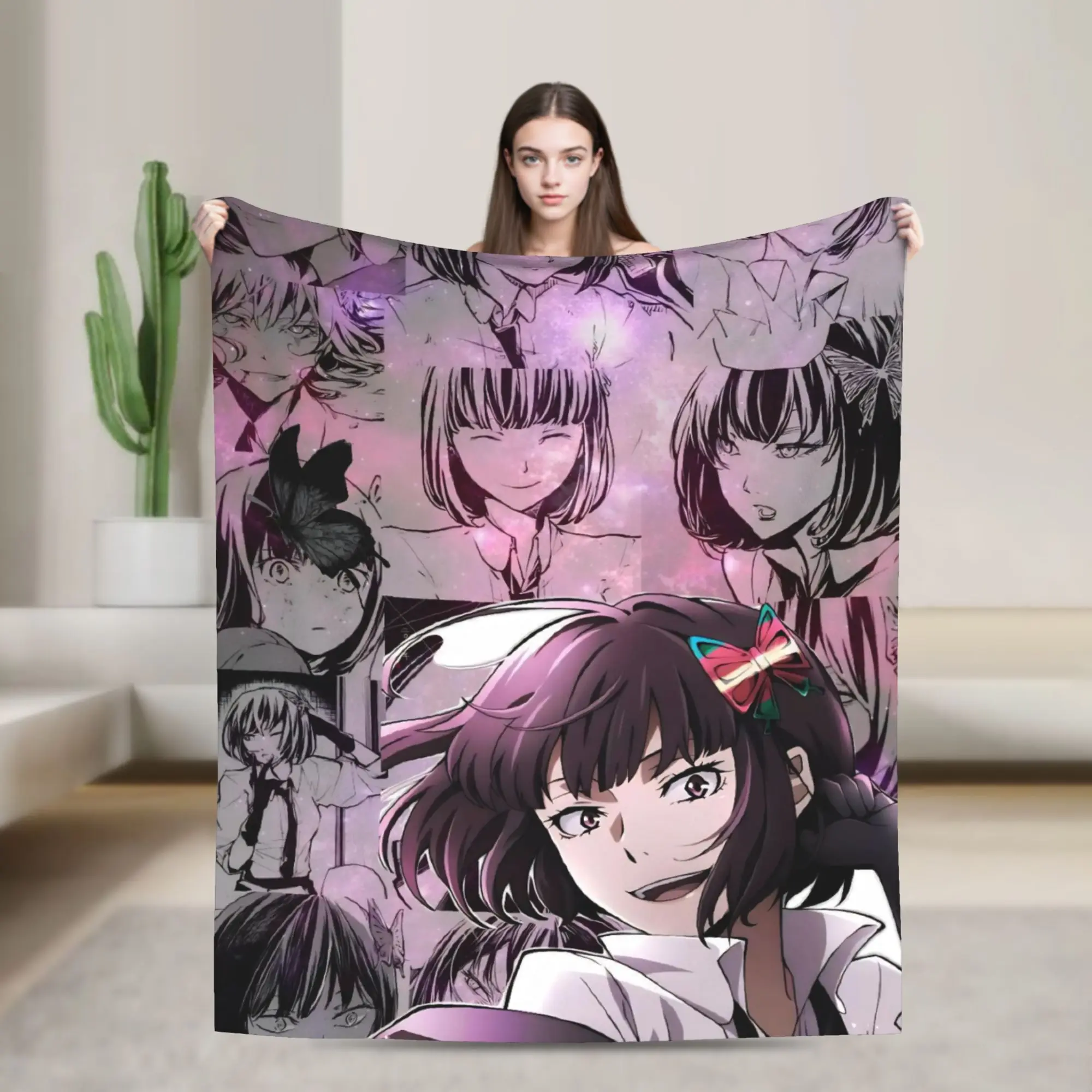 Anime Bungo Stray Dogs Blankets Fleece Printed   Multifunction Super Warm Throw Blankets for Home Car Quilt