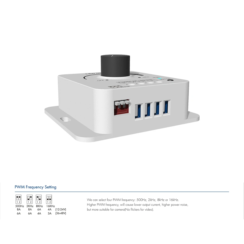Skydance V1-KS DC12-48V Rotary knob +2.4GHzRF PWM LED Dimmer Switch Brightness Adjustable Controller For Single Color LED Strip
