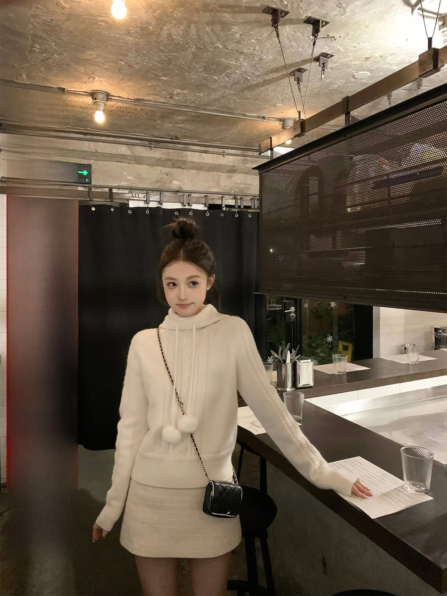 

Soft Cozy Chestnut a Fuzzy Heavy Knit Hatl Women's Sweater Winter Warm Long Sve Polyester Fiber Nylong Acrylic Blend