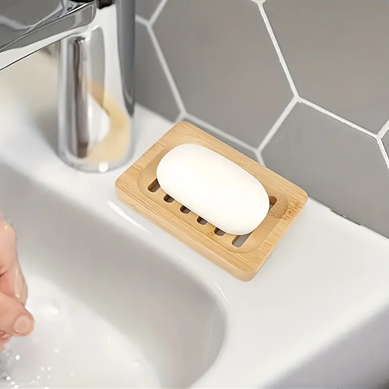 Bamboo Case Tray Wooden Prevent Mildew Drain Soap Box Natural Bamboo Dishes Bath Soap Holder Container Bathroom Washroom Tools view 2