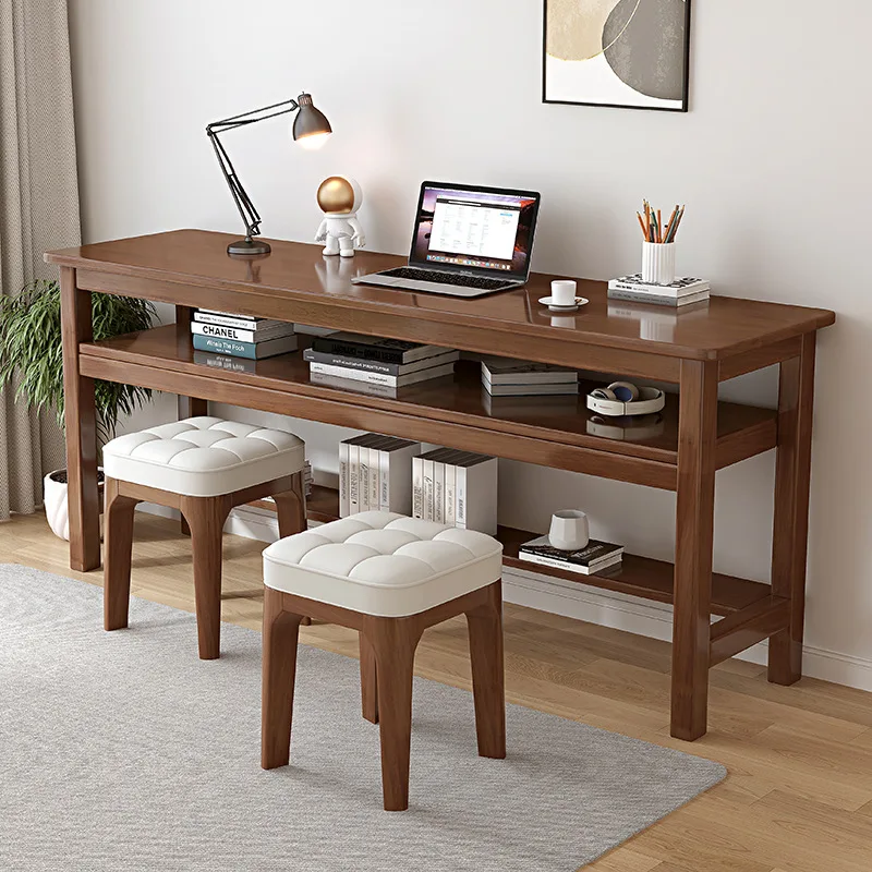 Mesa dupla de madeira maciça de 1.6 metros, mesa longa de 40cm de largura e mesa extremamente estreita 1.8 mesa de computador estendida, mesa de estudo em casa