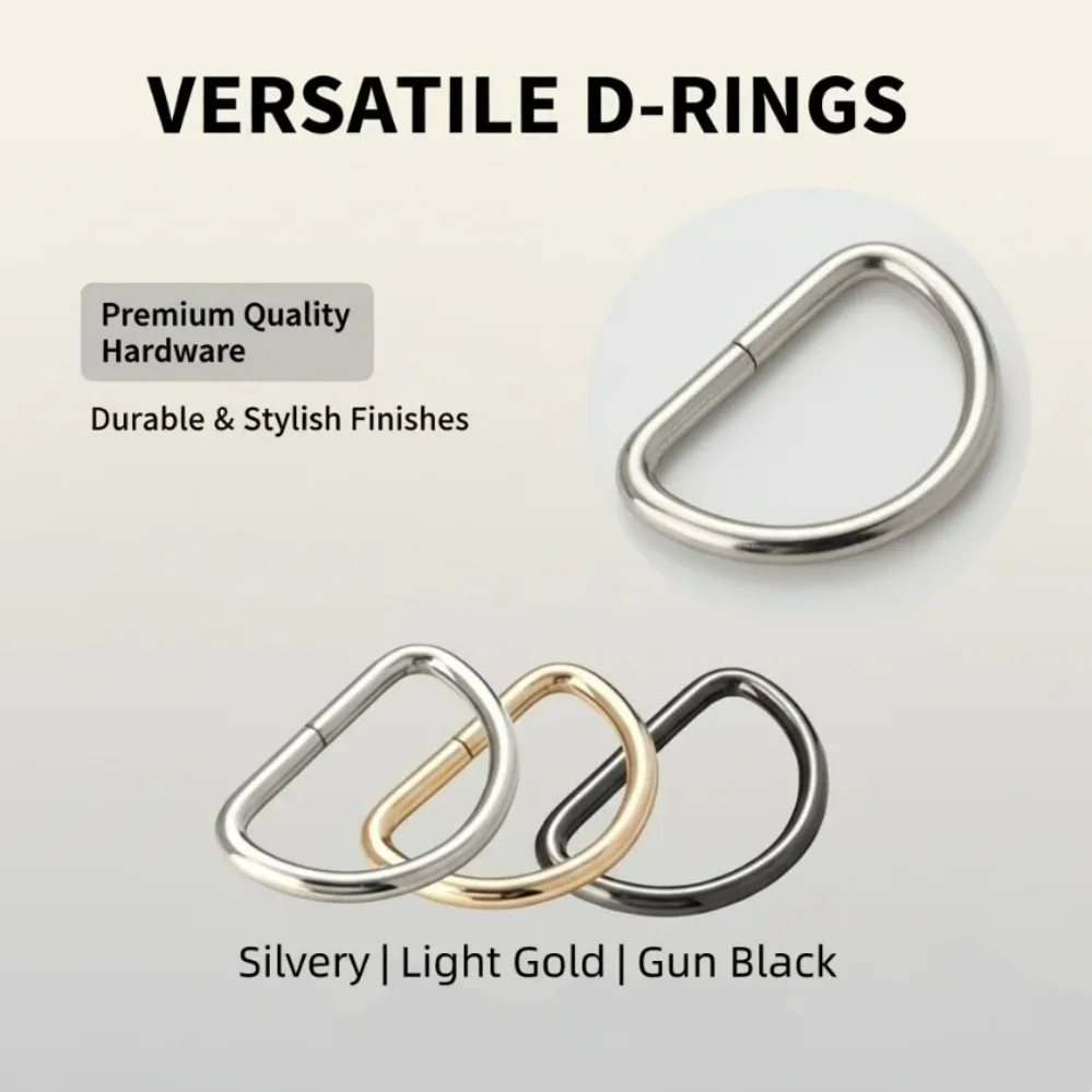5-50pcs Metal High Quality Thickened Leather Hand Bag Backpack Purse Strap Belt Dog Collar Chain Semi Dee D Ring Buckle DIY