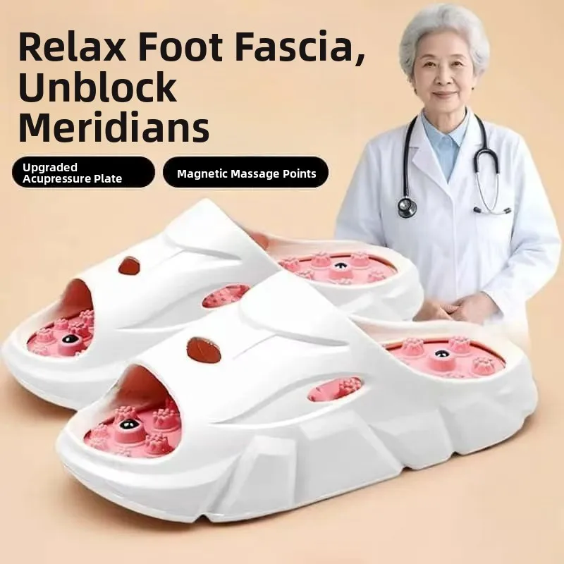 Nuevas Pantuflas de Masaje para Pies de Mujer, Sandalias Planas, Pantuflas con Almohadilla para Pies, Cómodas para Uso Casual...