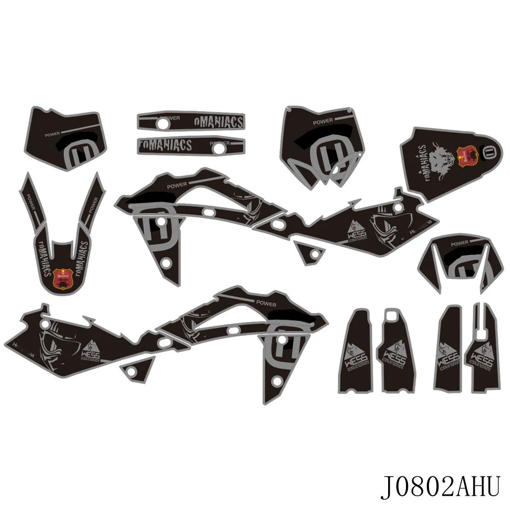 For Husqvarna TC TE 250 450 510 2005 2006 2007 Full Graphics Decals Stickers Kit Motorcycle Background Custom Number