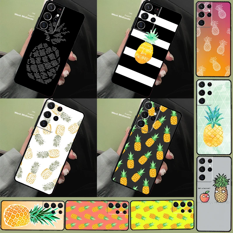 Summer Fruit Pineapple Case For Samsung Galaxy S23 S20 FE S21 S22 Ultra S8 S9 S10 Plus Note 10 Note 20 Ultra Cover