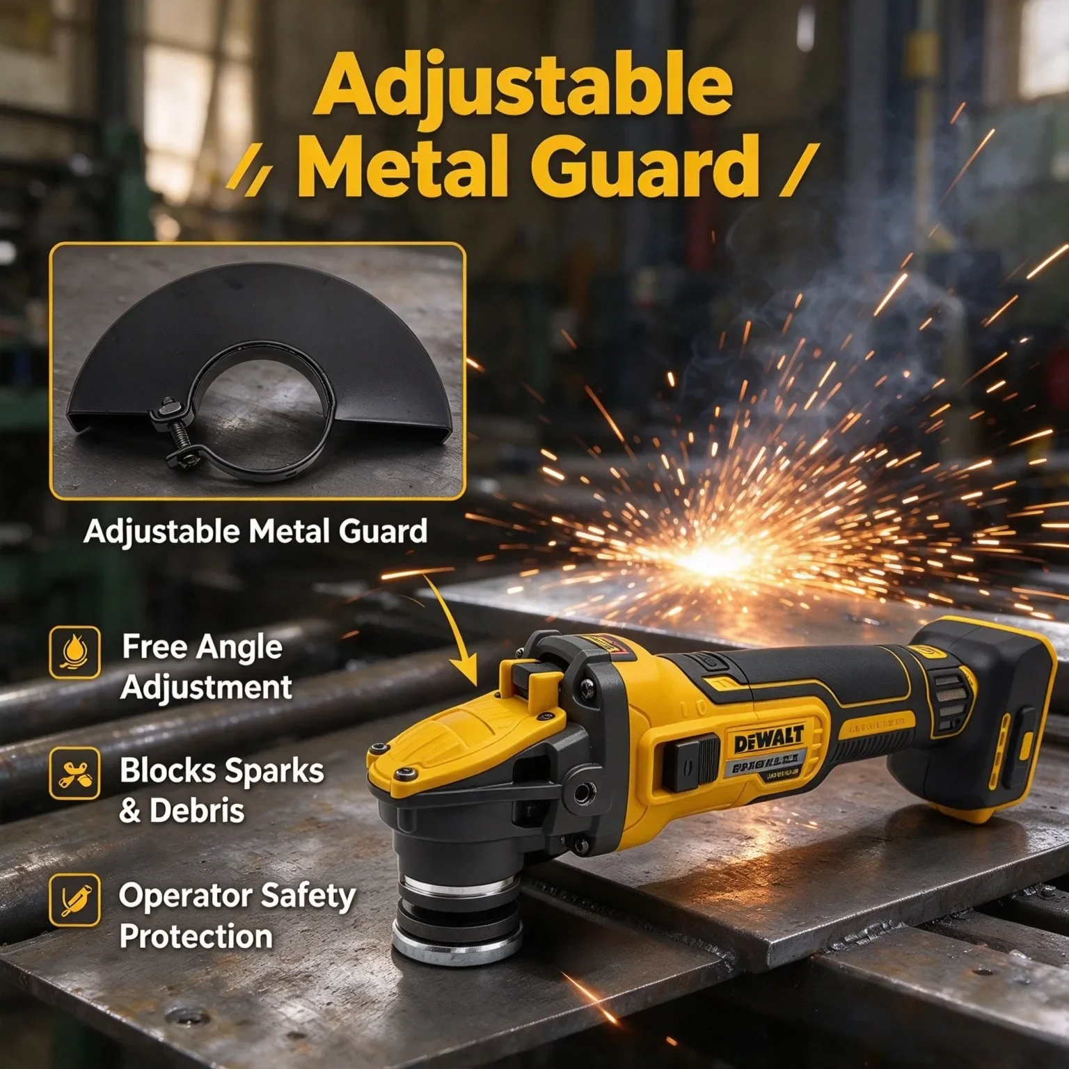 DEWALT DCG409 20V Brushless Cordless Angle Grinder, 125mm Portable Rechargeable Power Tool for Cutting, Grinding and Polishing