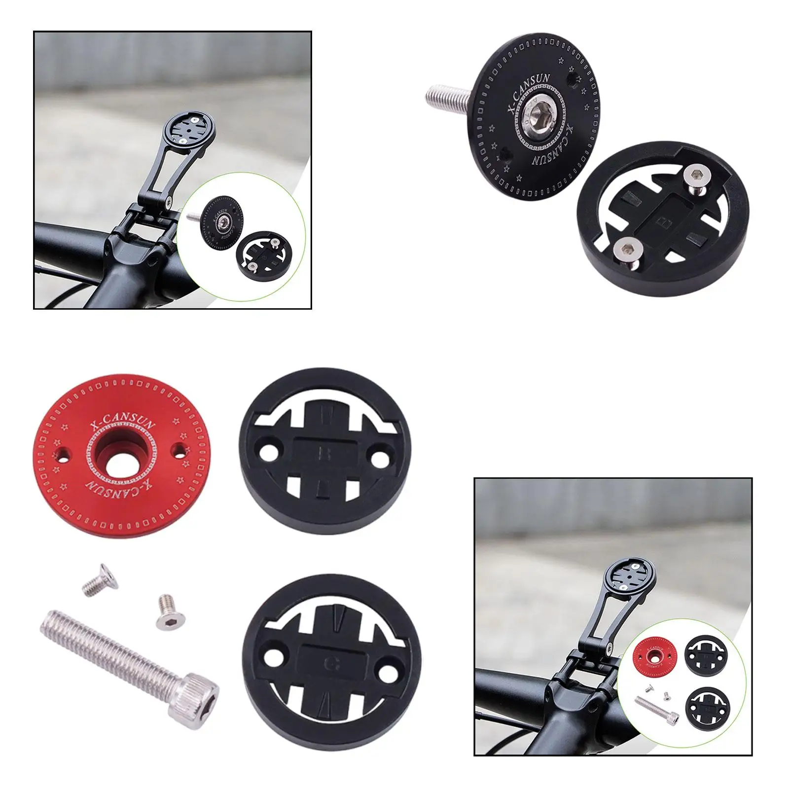 

Cycling Computer Stem Top Cap Mount Aluminum Alloy Bicycle Accessories for Speedometer Conversion for Road MTB