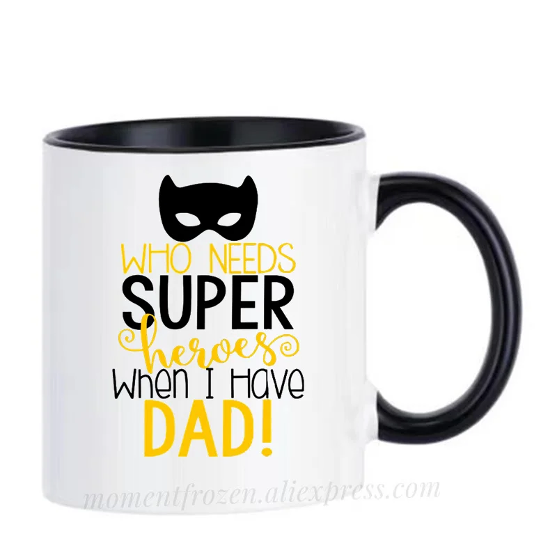 Superhero Dad Cups Caffeine Cocoa Coffee Mugs Tea Mugen Friend Gifts Home Decal Milk Tableware Coffeeware Teaware Beer Drinkware