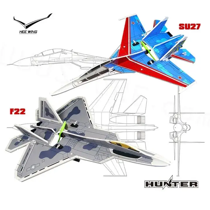 HEE WING Hunter SU27 F22 400mm Wingspan MPP Foam PP Magic Board RC Airplane KIT/PNP Hobby Plane Frame Toys