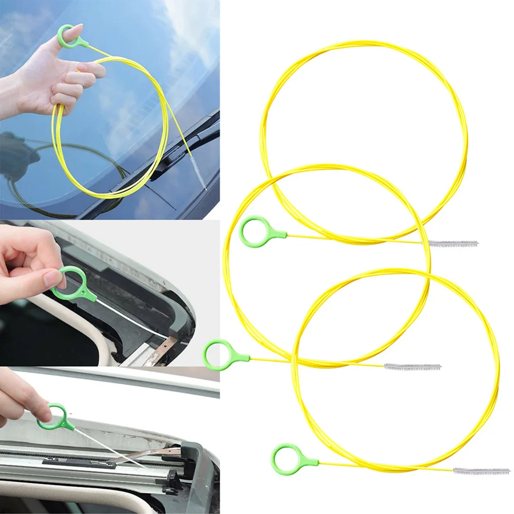 Car Sunroof Drain Dredge Pipe Cleaning Brush Flexible Tool Nylon Wool for Long lasting Use Easy to Bend and Maneuver