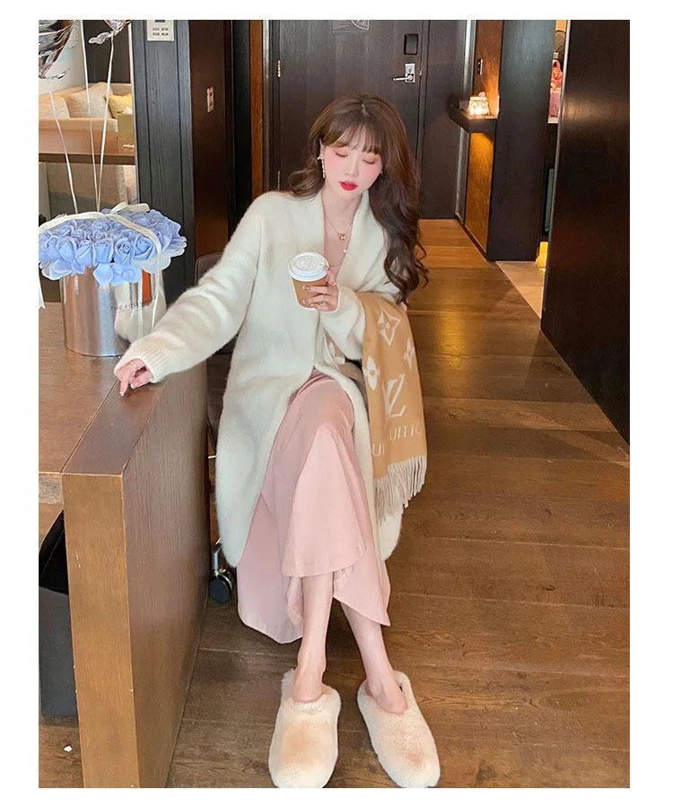 

Mid-Long Cardigans For Woman Womens Summer Seamless Eyelet O-Neck Openknit Sleeveless Lettuce Basic Flounce Wild Natural Lace OL