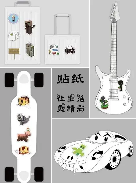 50 قطعة ملصقات Minecraft الزاحف السيف ستيف مينر أندرمان الهاتف المحمول حقيبة الكرتون مقاوم للماء كوب ماء الديكور