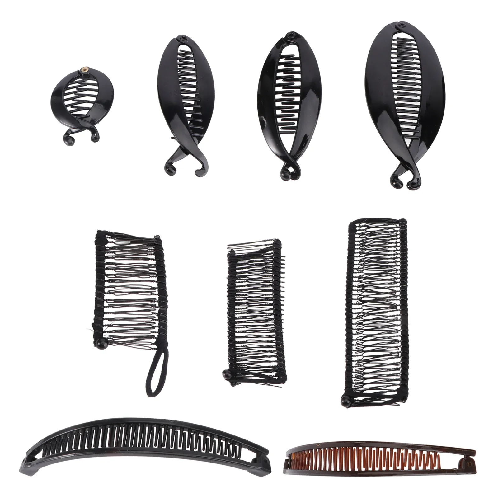 

9Pcs Banana Hair Clips Fish Shape Vintage Hairpins Premium Plastic Hair Clamp for Women Styling Ponytail Holder Party Wedding