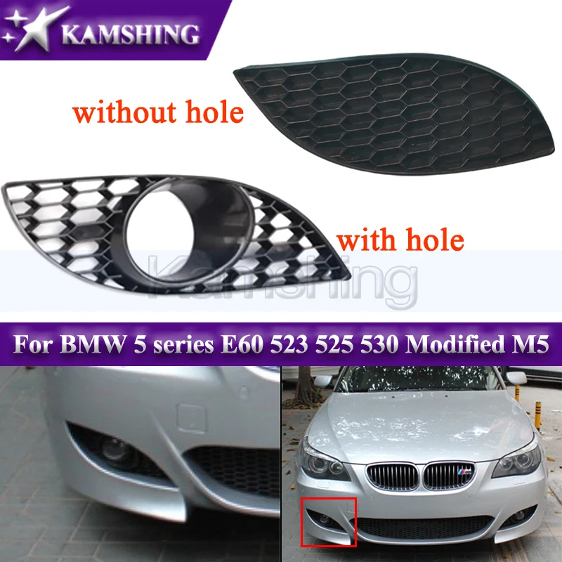 

Front Foglight Frame For BMW 5 series E60 523 525 530 Modified M5 Front Bumper Grille Grid Net Fog Light Grille Foglamp Cover