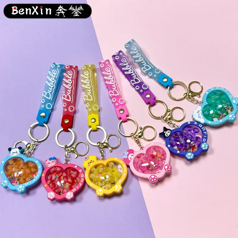 Miniso Bolsas de chaveiro criativas em forma de coração, pingentes, chaveiros de carro de casal fofos