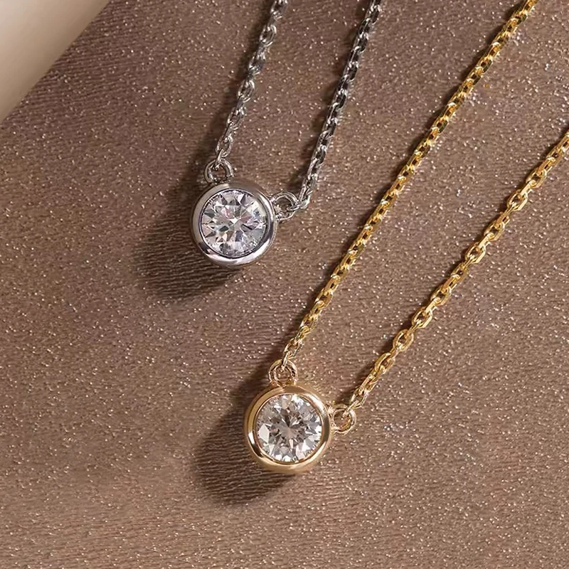 

Настоящее серебро S925, 6,5 мм, 1,0 карата, цвет D, круглое ожерелье с подвеской в виде кота из муассанита для женщин и девочек, ювелирные изделия, подарки на день рождения, День святого Валентина