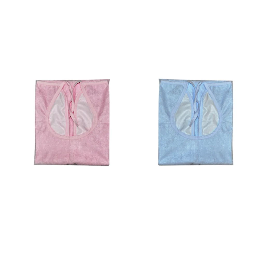 

Waterproof Adult Bib 50X90Cm Bamboo Fiber Reusable Washable Sky-Blue Elderly Meal For Men Women