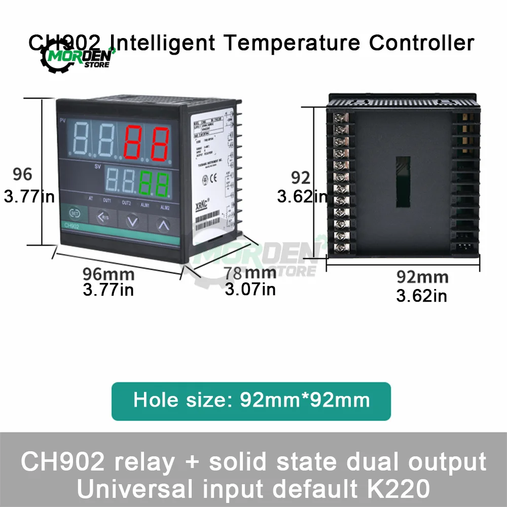 Dual Output SSR and Relay CH102 CH402 CH702 CH902 Two Relay Output LCD Digital PID Intelligent Temperature Controller AC48-240V