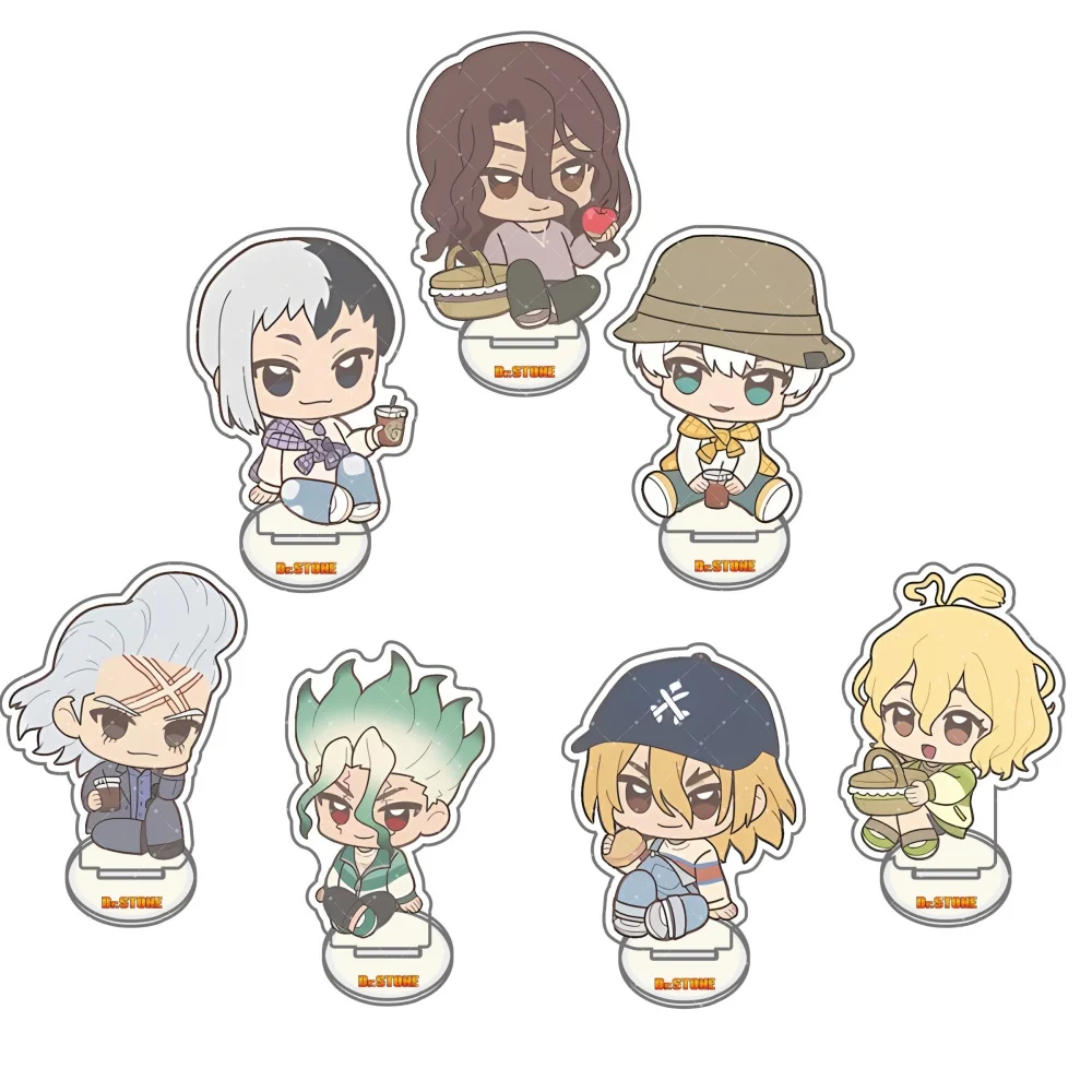 Dr.STONE Senku Ishigami 10cm Acrylic Stand keychain Cute Anime Collectible Desk Decor Birthday Gift for Fans